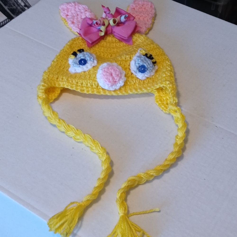 Hand Crocheted Bunny Hat